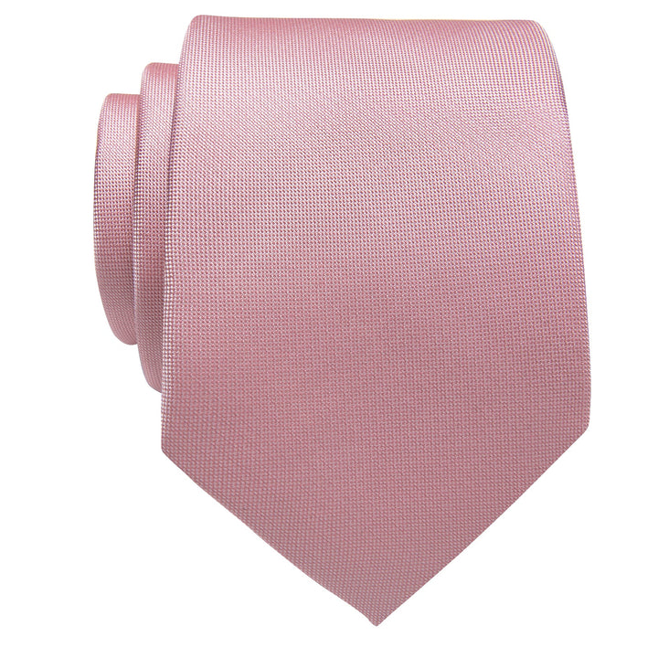 Pink tie with gold clip