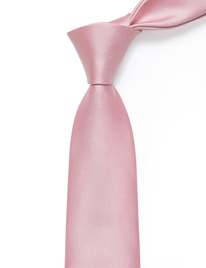 Pink tie with gold clip