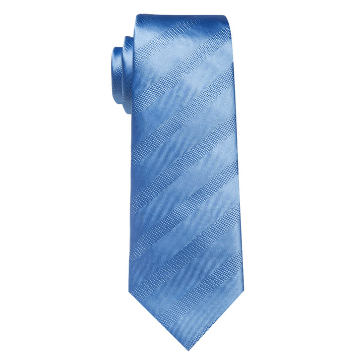 YourTies Light Blue Tie Blue Striped Silk Necktie for Men