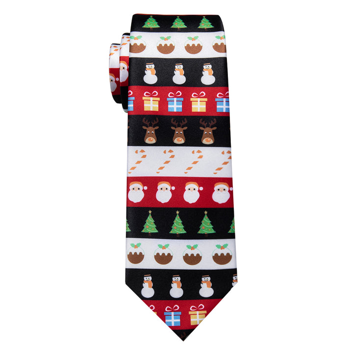  White Red Green Novelty Christmas Silk Necktie for Men