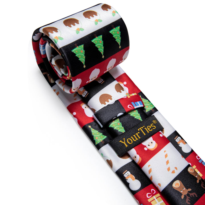  White Red Green Novelty Christmas Silk Necktie for Men