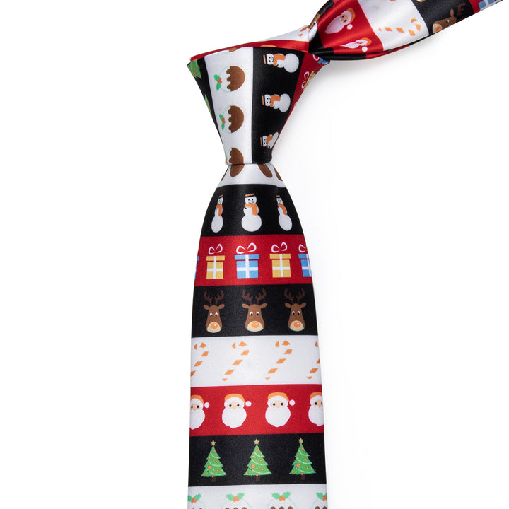  White Red Green Novelty Christmas Silk Necktie for Men