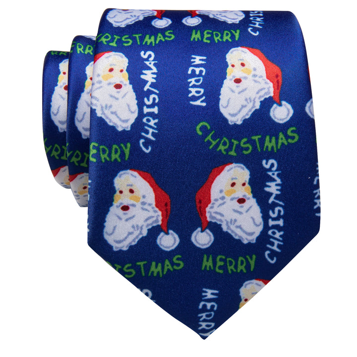 YourTies Blue Tie Santa Claus Christmas Silk Necktie