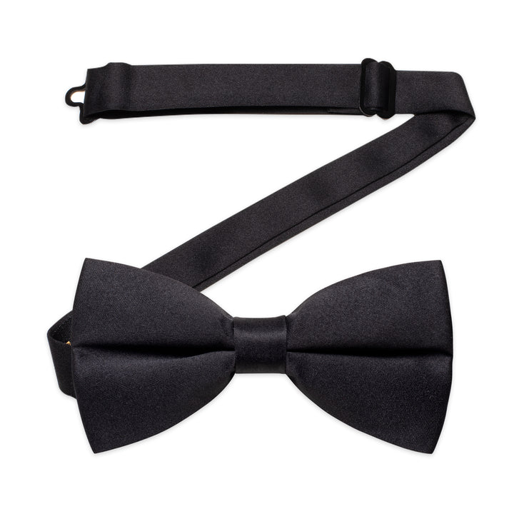 YourTies Black Ties Formal Solid Pre-tied Bowtie 