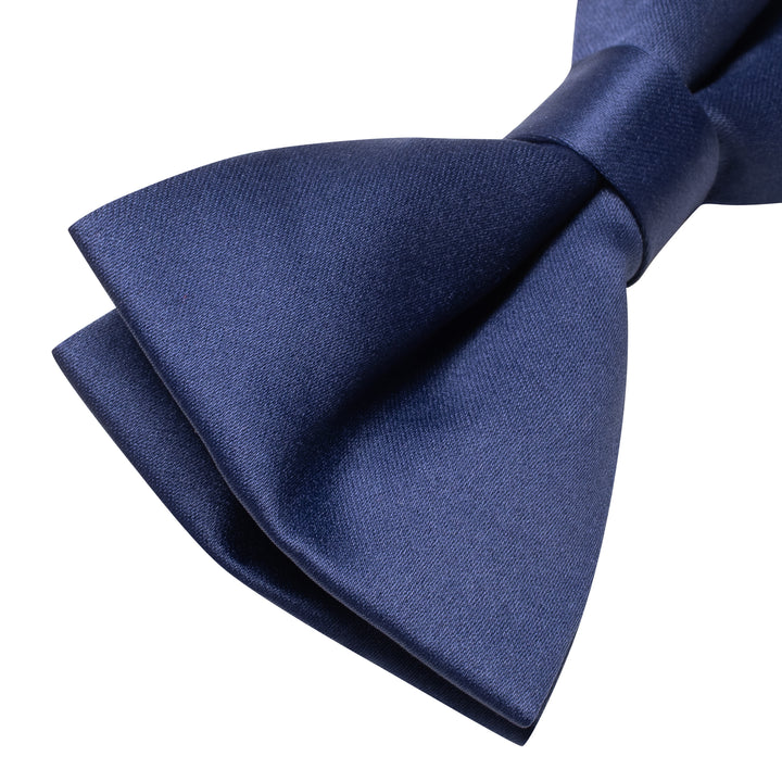  Dark Blue Men's Tie Navy Blue Solid Pre-tied Bowtie