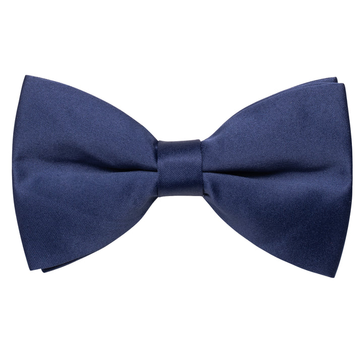  Dark Blue Men's Tie Navy Blue Solid Pre-tied Bowtie