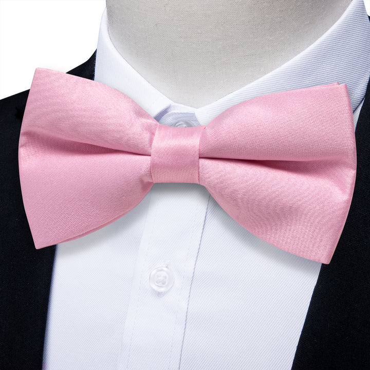 cheap pink bow ties Light PinK Men's Wedding Tie Solid Pre-tied Bowtie