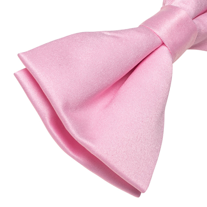 Light PinK Men's Wedding Tie Solid Pre-tied Bowtie