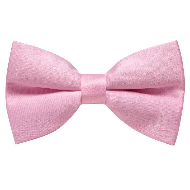 Light PinK Men's Wedding Tie Solid Pre-tied Bowtie