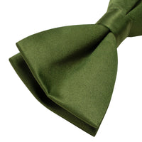  Sap Green Men's Tie Dark Olive Green Solid Pre-tied Bowtie