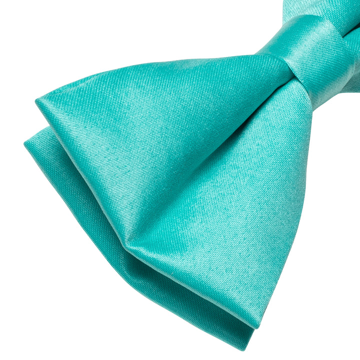 Teal Green Wedding Tie Turquoise Solid Pre-tied Bowtie