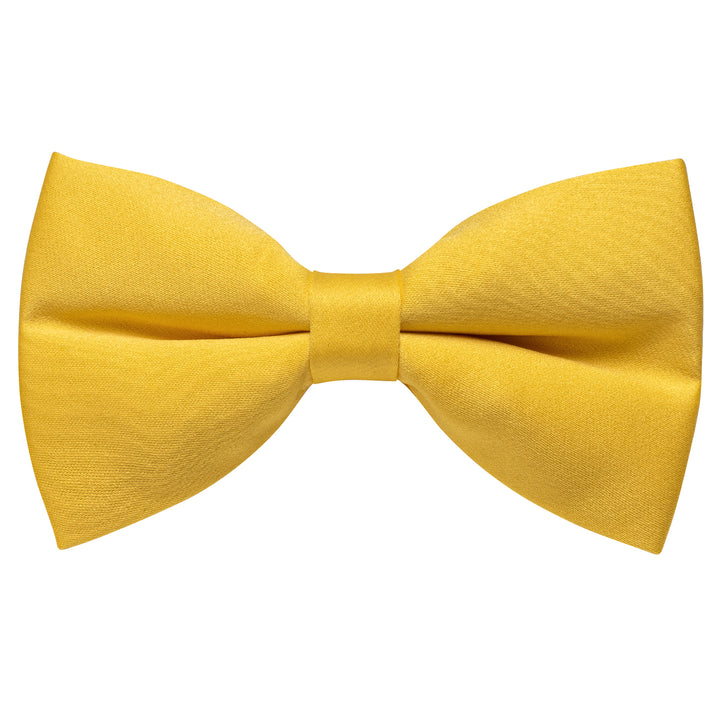  Light Yellow Neck Tie for Men Solid Wedding Pre-tied Bowtie