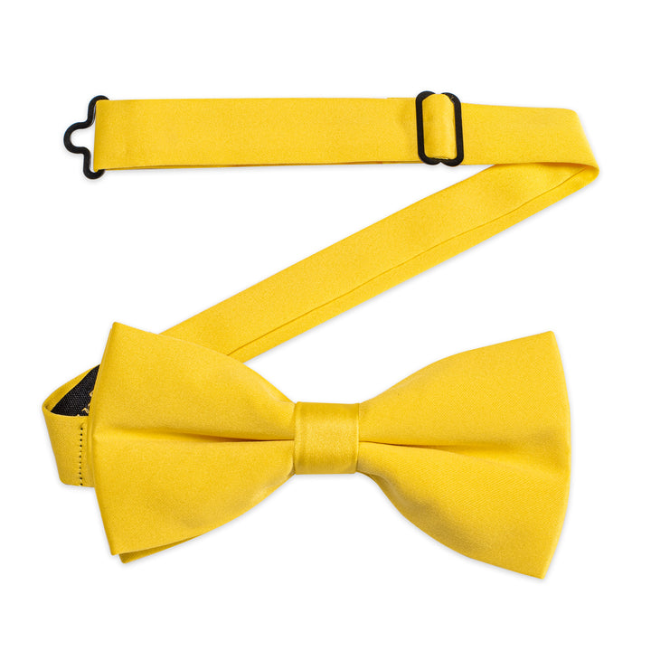  Light Yellow Neck Tie for Men Solid Wedding Pre-tied Bowtie