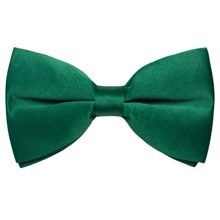 Deep Green Men's Tie Emerald Green Solid Tie Pre-tied Bowtie