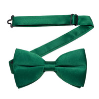 Deep Green Men's Tie Emerald Green Solid Tie Pre-tied Bowtie