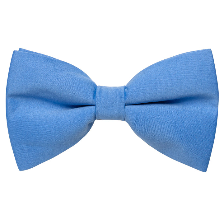 Light Blue Tie Sky Blue Solid Pre-tied Men's Wedding Bowtie