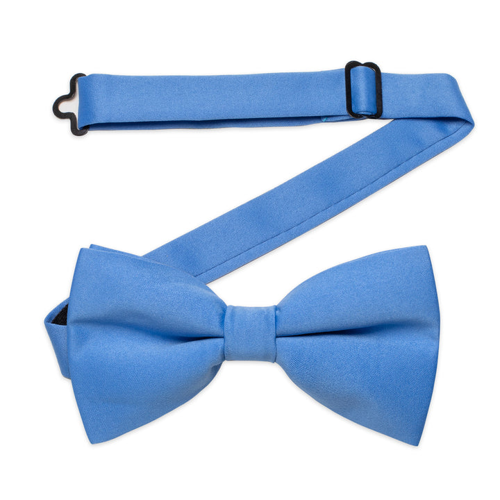 Light Blue Tie Sky Blue Solid Pre-tied Men's Wedding Bowtie