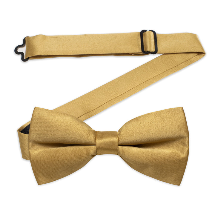 Men's Solid Tie Golden Solid Pre-tied Wedding Bowtie